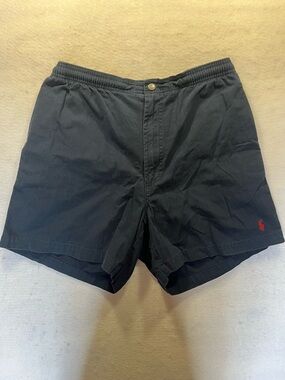 Polo by Ralph Lauren Black Cotton Flat-Front Shorts